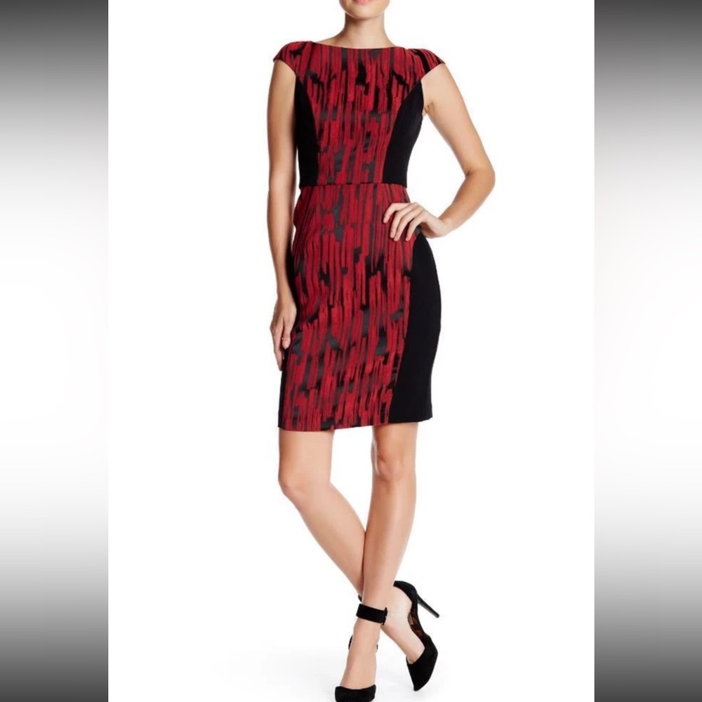 Elegant Red and Black Women's Dress